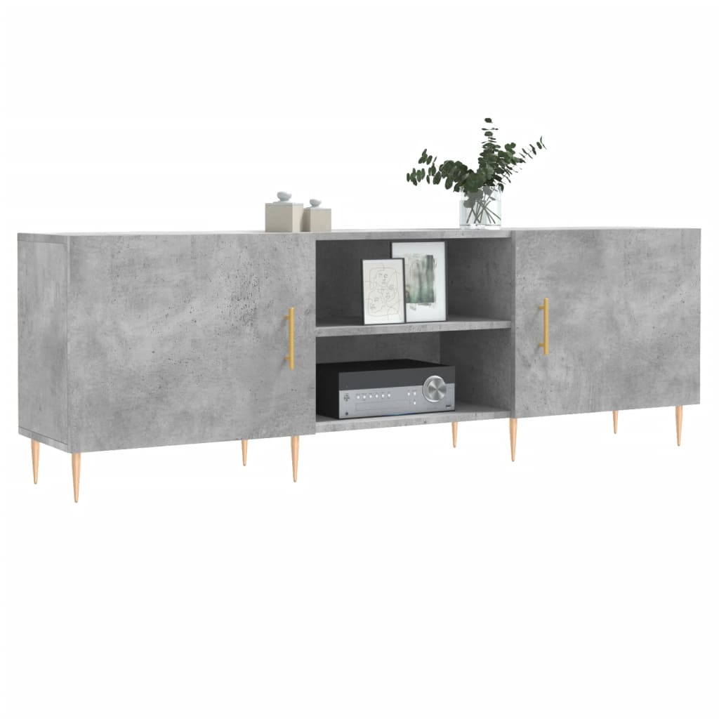 betonszürke szerelt fa TV-szekrény 150 x 30 x 50 cm