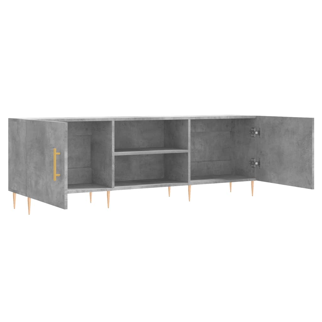 betonszürke szerelt fa TV-szekrény 150 x 30 x 50 cm