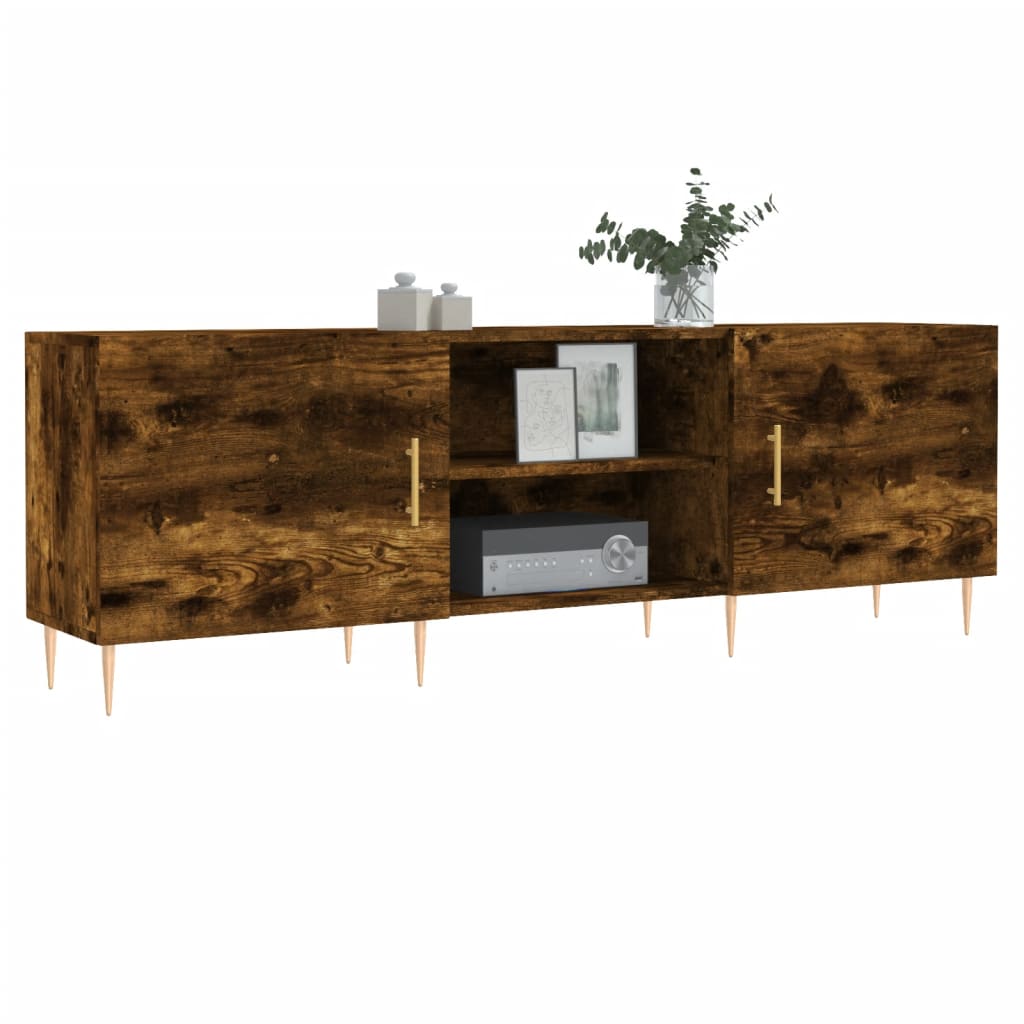 füstös tölgy színű szerelt fa TV-szekrény 150 x 30 x 44,5 cm