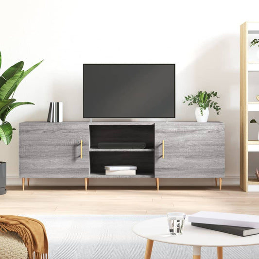 szürke sonoma színű szerelt fa TV-szekrény 150x30x50 cm