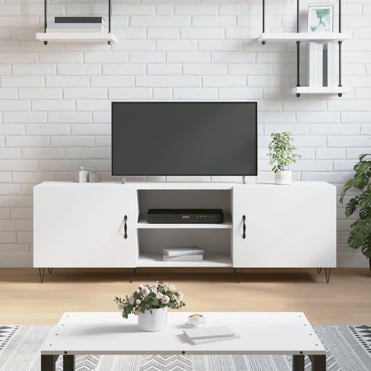 fehér szerelt fa TV-szekrény 150 x 30 x 50 cm
