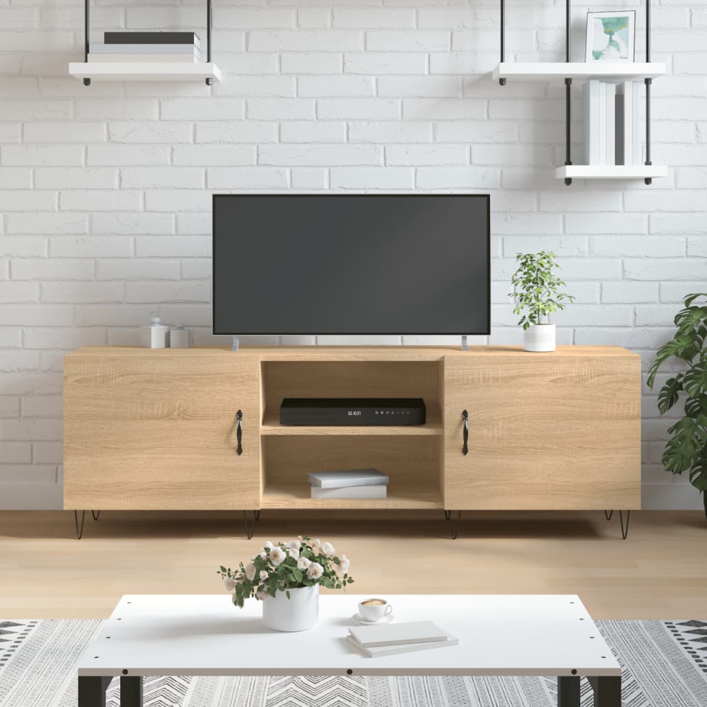 sonoma tölgyszínű szerelt fa TV-szekrény 150x30x50 cm