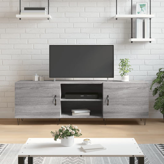 szürke sonoma színű szerelt fa TV-szekrény 150x30x50 cm