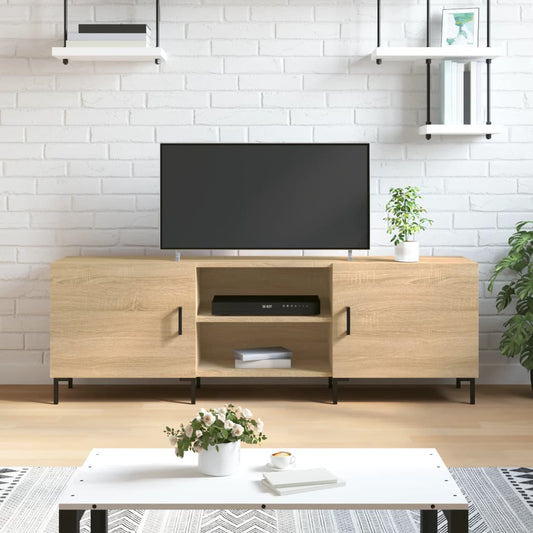 sonoma tölgyszínű szerelt fa TV-szekrény 150x30x50 cm