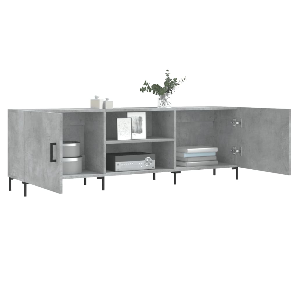 betonszürke szerelt fa TV-szekrény 150 x 30 x 50 cm