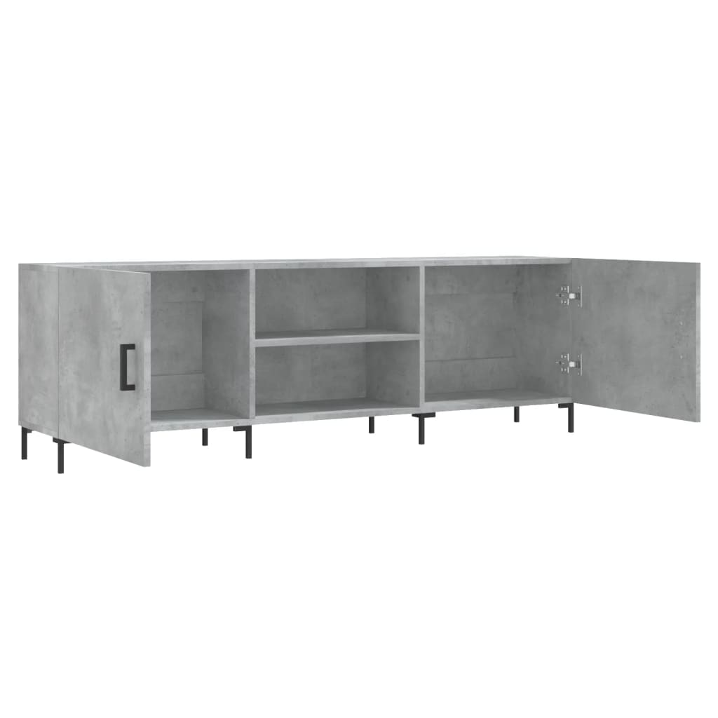 betonszürke szerelt fa TV-szekrény 150 x 30 x 50 cm
