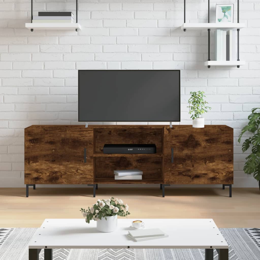 füstös tölgy színű szerelt fa TV-szekrény 150 x 30 x 44,5 cm