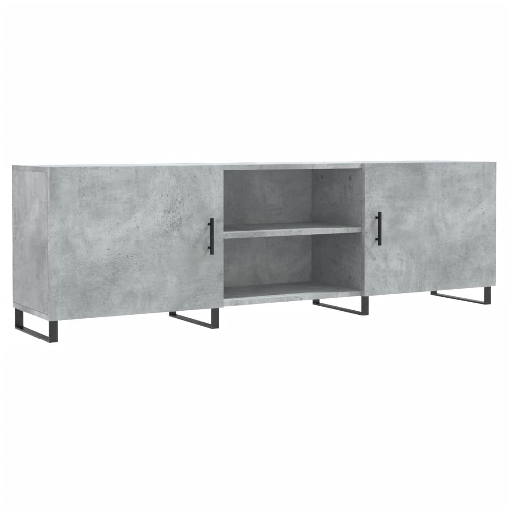 betonszürke szerelt fa TV-szekrény 150 x 30 x 50 cm