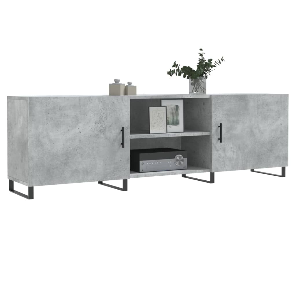 betonszürke szerelt fa TV-szekrény 150 x 30 x 50 cm