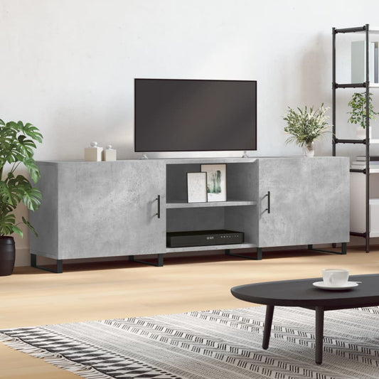 betonszürke szerelt fa TV-szekrény 150 x 30 x 50 cm