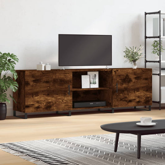 füstös tölgy színű szerelt fa TV-szekrény 150 x 30 x 44,5 cm