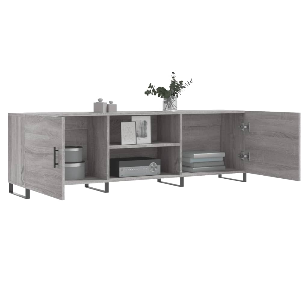 szürke sonoma színű szerelt fa TV-szekrény 150x30x50 cm