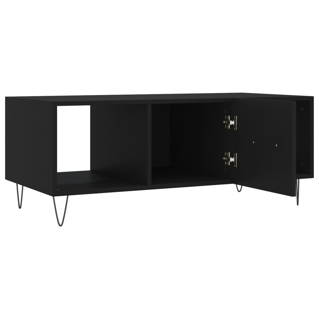 fekete szerelt fa dohányzóasztal 102 x 50 x 40 cm