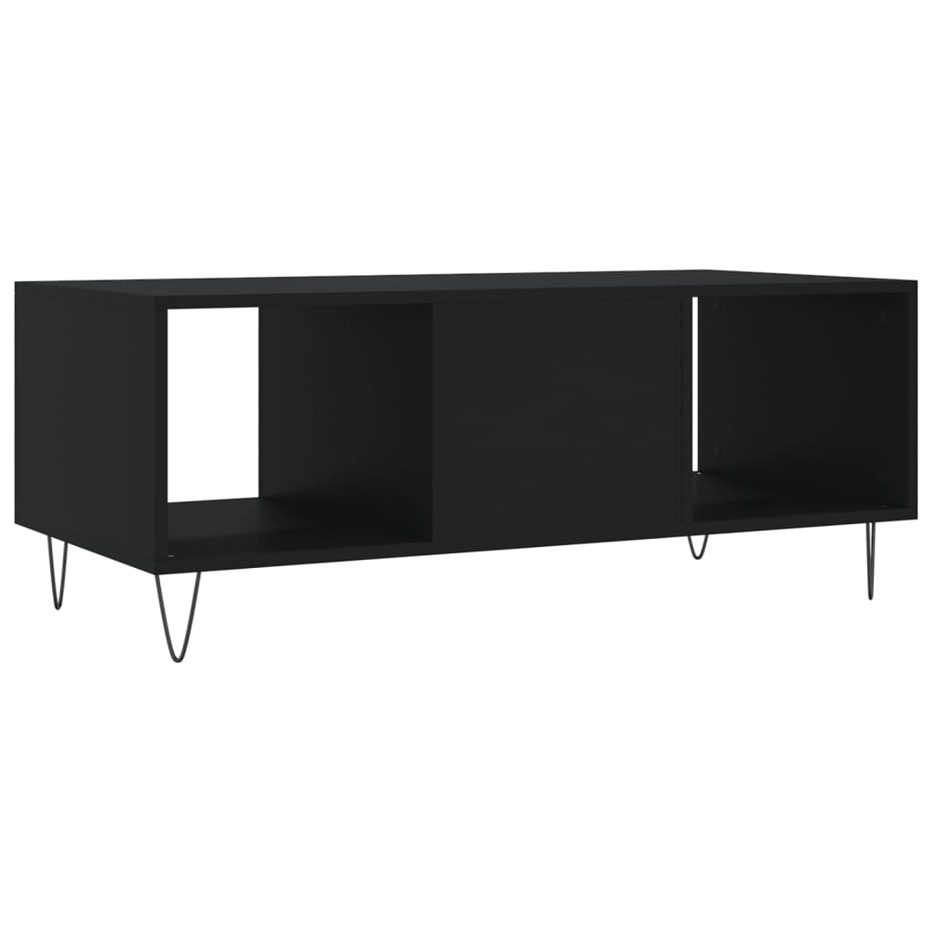 fekete szerelt fa dohányzóasztal 102 x 50 x 40 cm