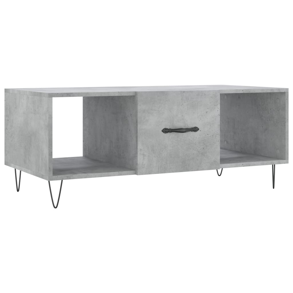 betonszürke szerelt fa dohányzóasztal 102 x 50 x 40 cm