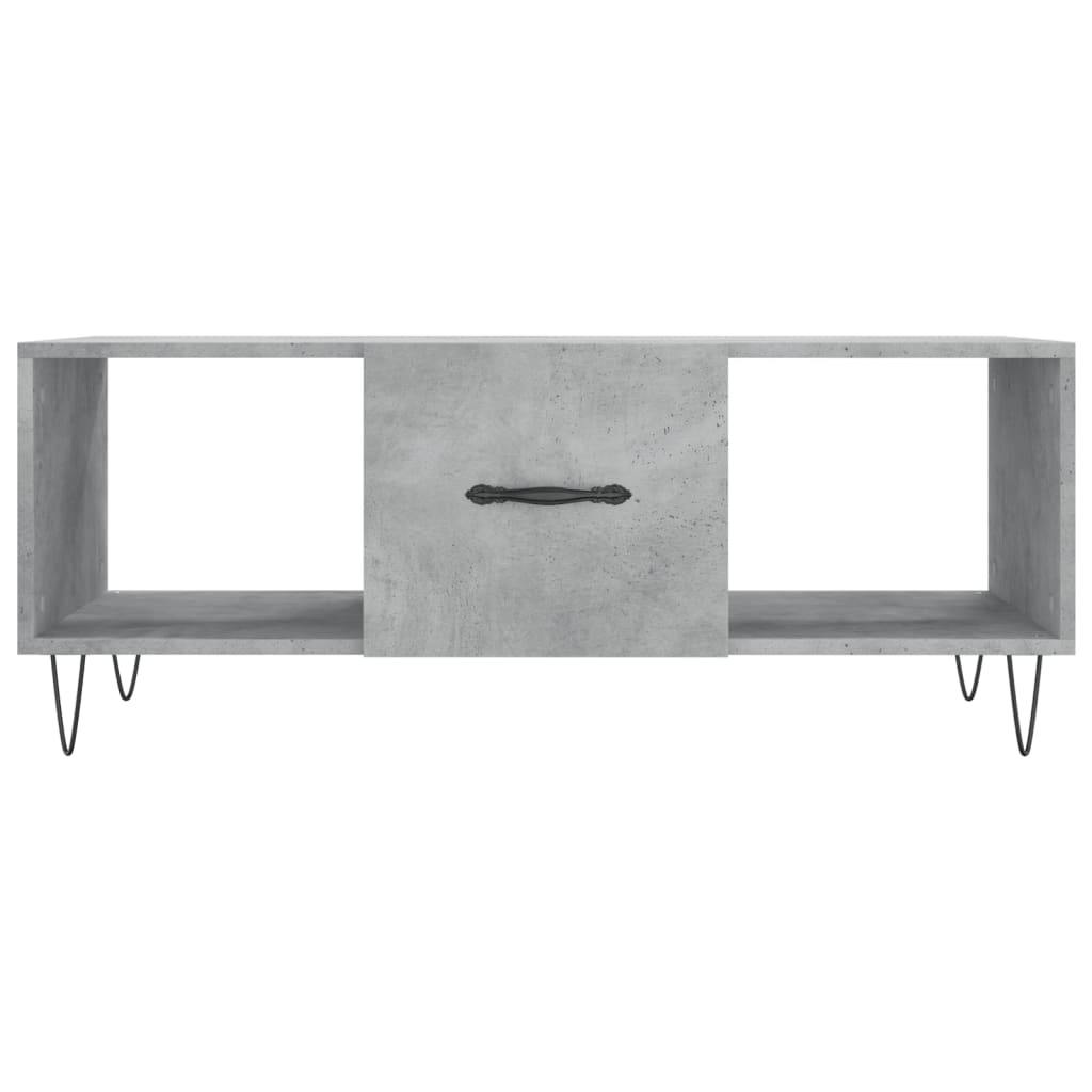 betonszürke szerelt fa dohányzóasztal 102 x 50 x 40 cm
