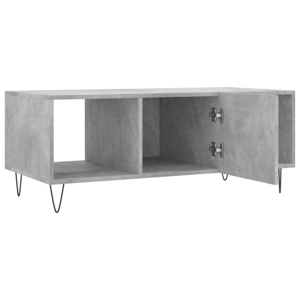 betonszürke szerelt fa dohányzóasztal 102 x 50 x 40 cm