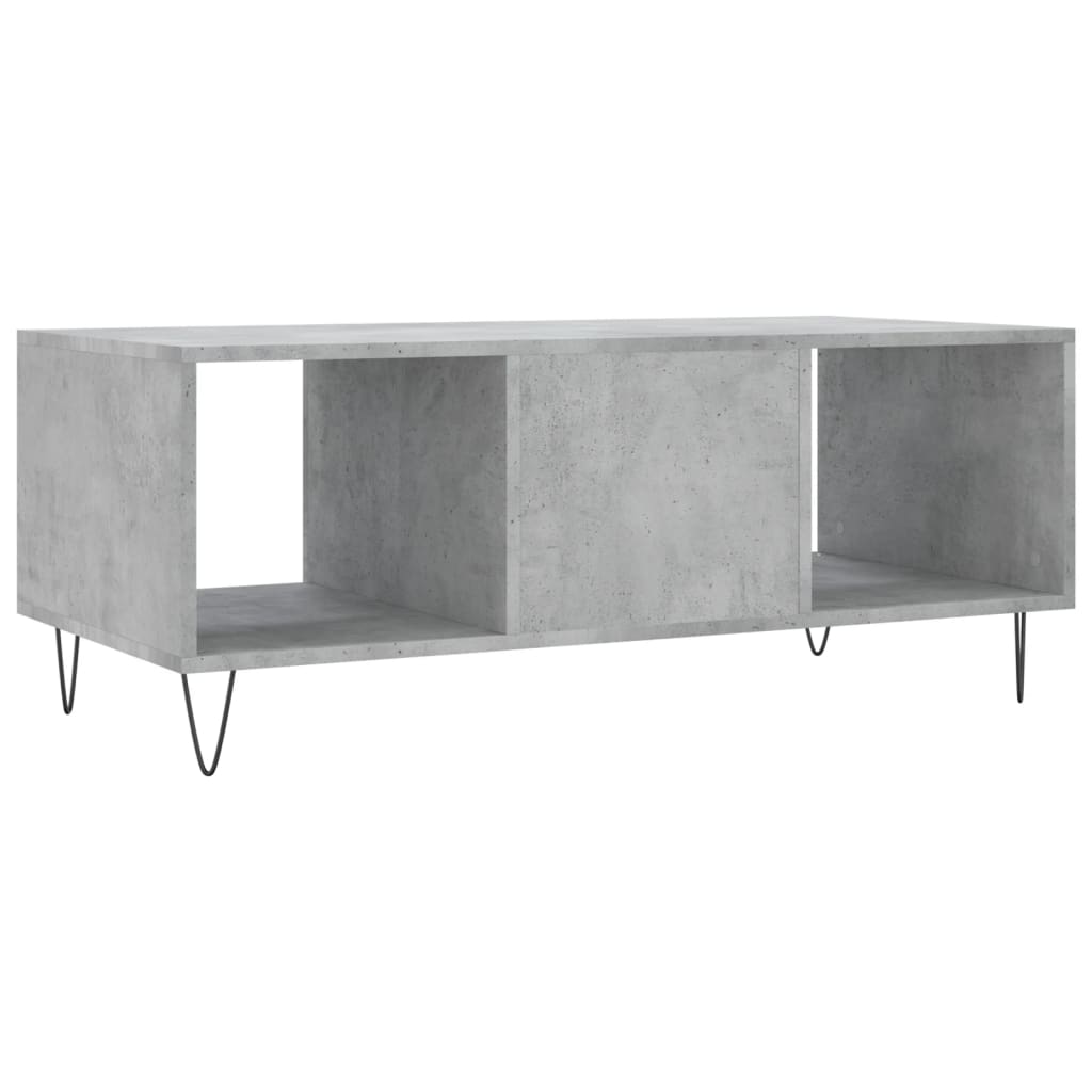 betonszürke szerelt fa dohányzóasztal 102 x 50 x 40 cm