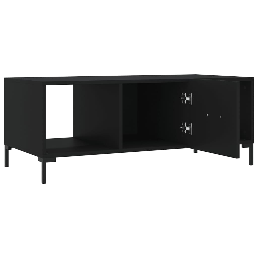 fekete szerelt fa dohányzóasztal 102 x 50 x 40 cm