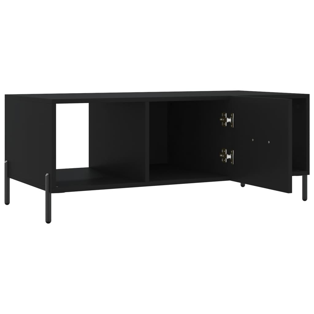 fekete szerelt fa dohányzóasztal 102 x 50 x 40 cm