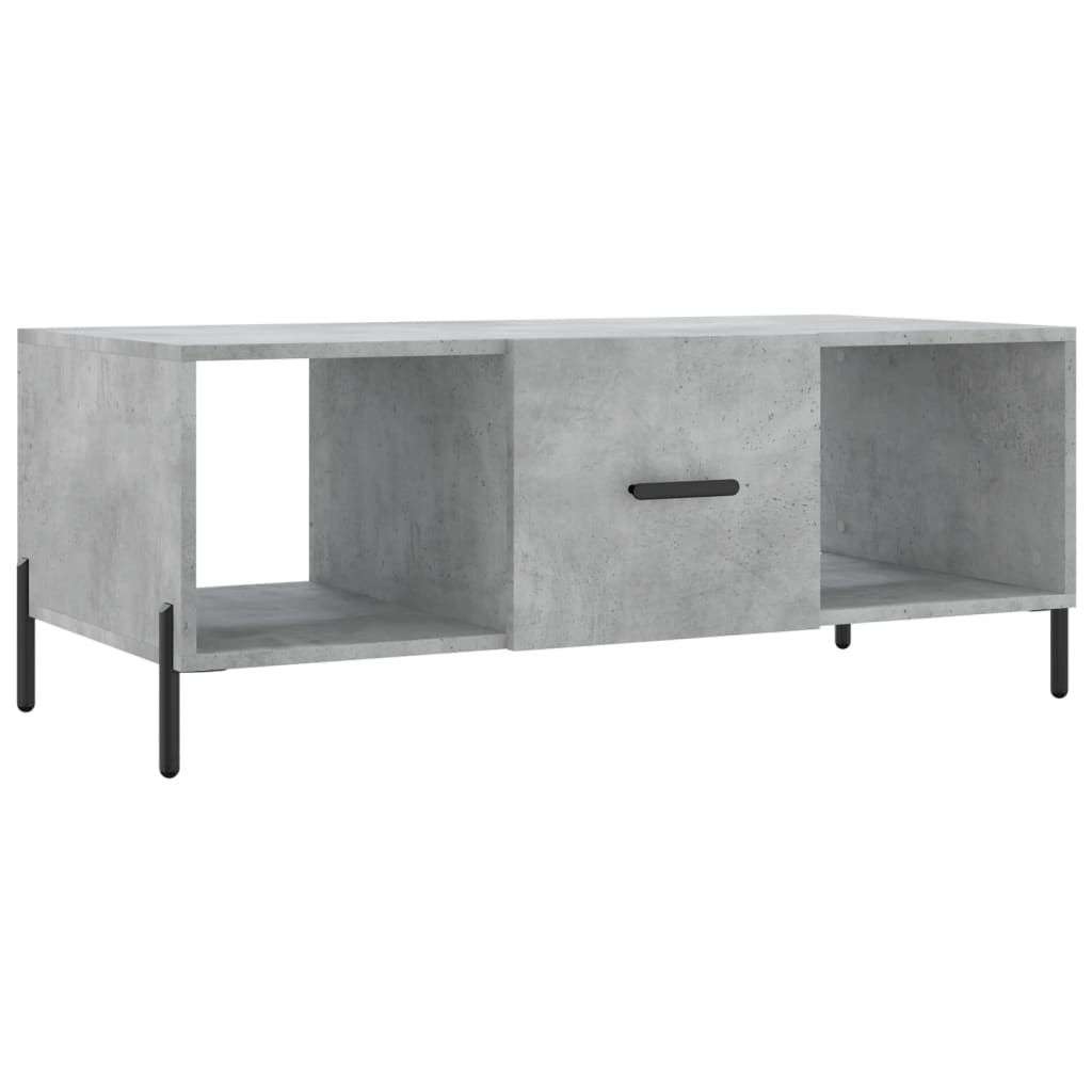betonszürke szerelt fa dohányzóasztal 102 x 50 x 40 cm