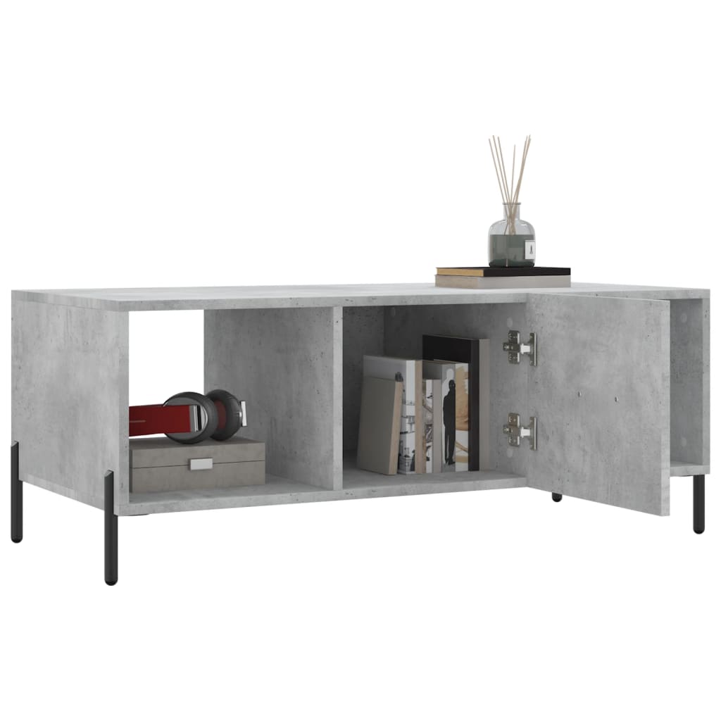 betonszürke szerelt fa dohányzóasztal 102 x 50 x 40 cm