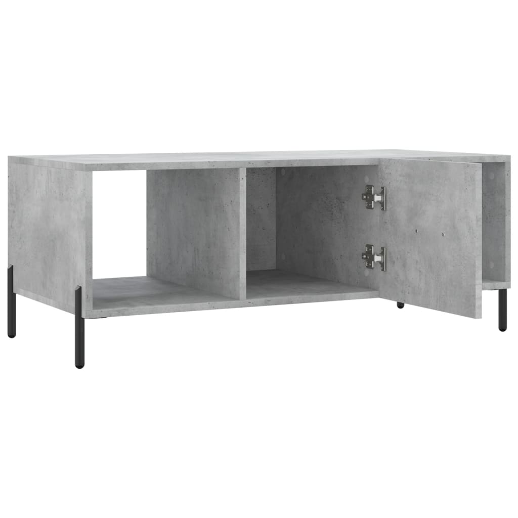 betonszürke szerelt fa dohányzóasztal 102 x 50 x 40 cm