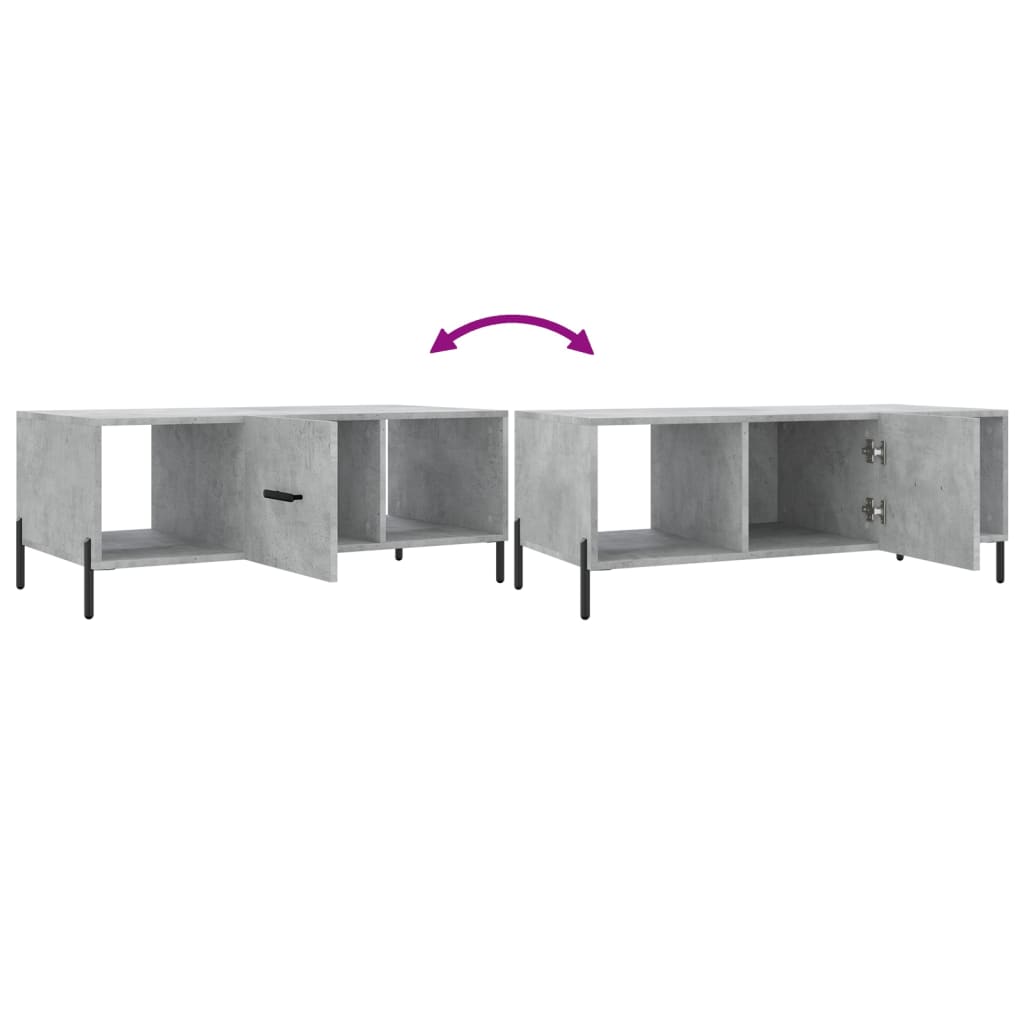 betonszürke szerelt fa dohányzóasztal 102 x 50 x 40 cm