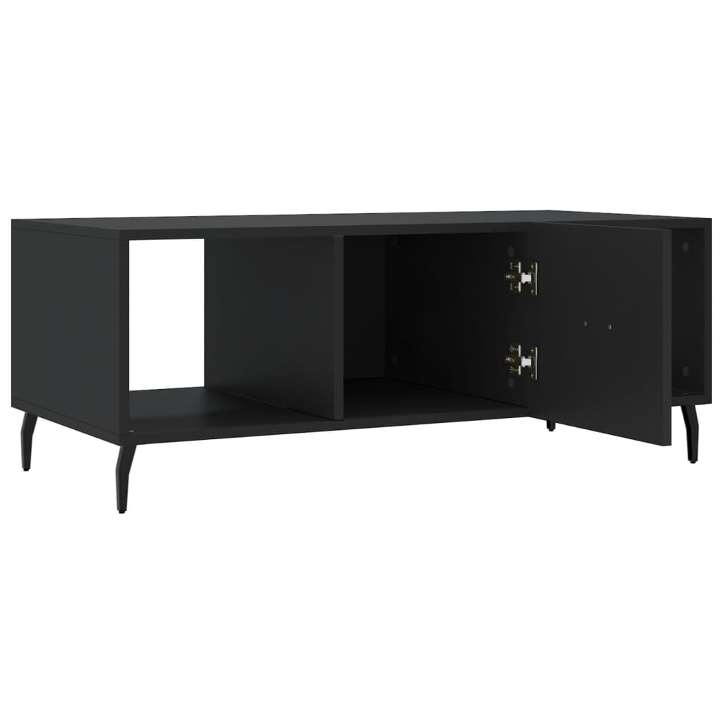 fekete szerelt fa dohányzóasztal 102 x 50 x 40 cm