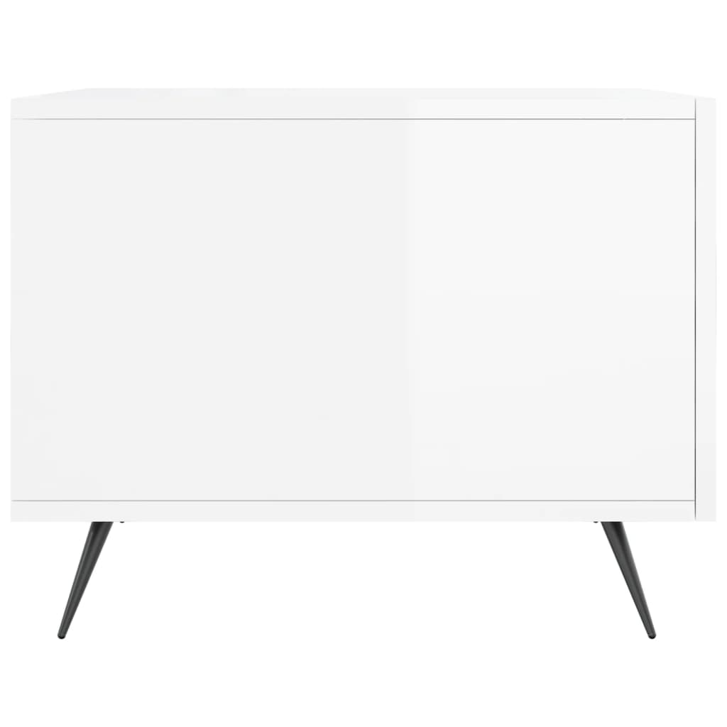 2 db magasfényű fehér szerelt fa dohányzóasztal 50 x 50 x 40 cm