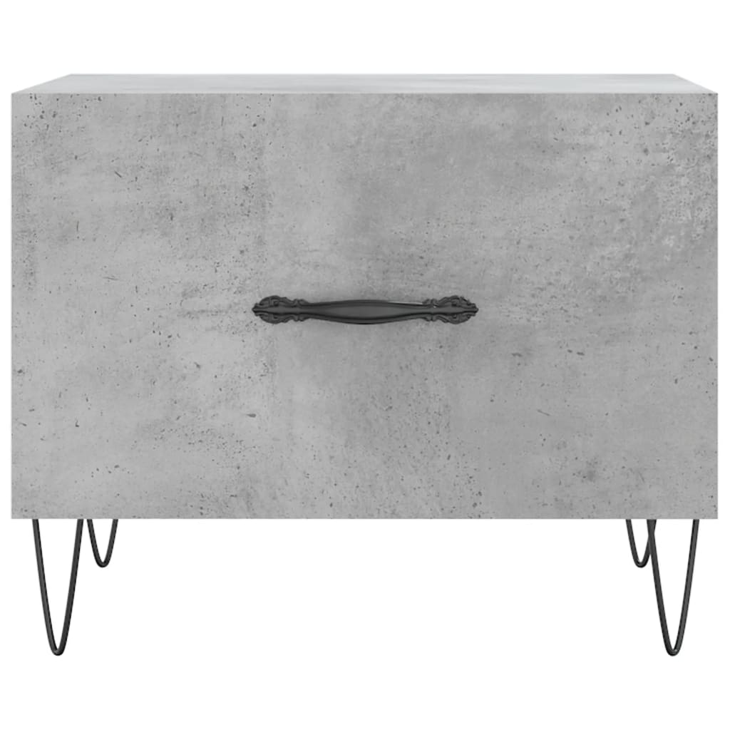 betonszürke szerelt fa dohányzóasztal 50 x 50 x 40 cm
