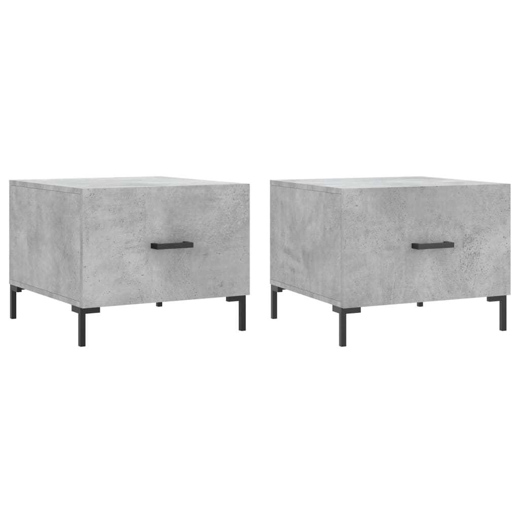 2 db betonszürke szerelt fa dohányzóasztal 50 x 50 x 40 cm