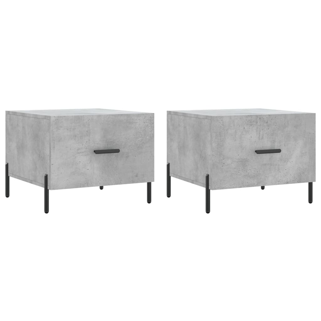 2 db betonszürke szerelt fa dohányzóasztal 50 x 50 x 40 cm
