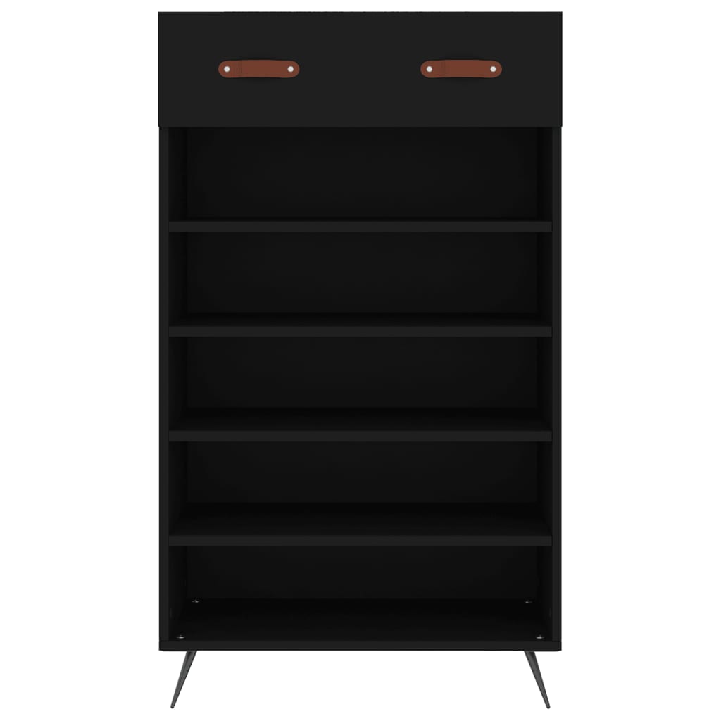 fekete szerelt fa cipőszekrény 60 x 35 x 105 cm