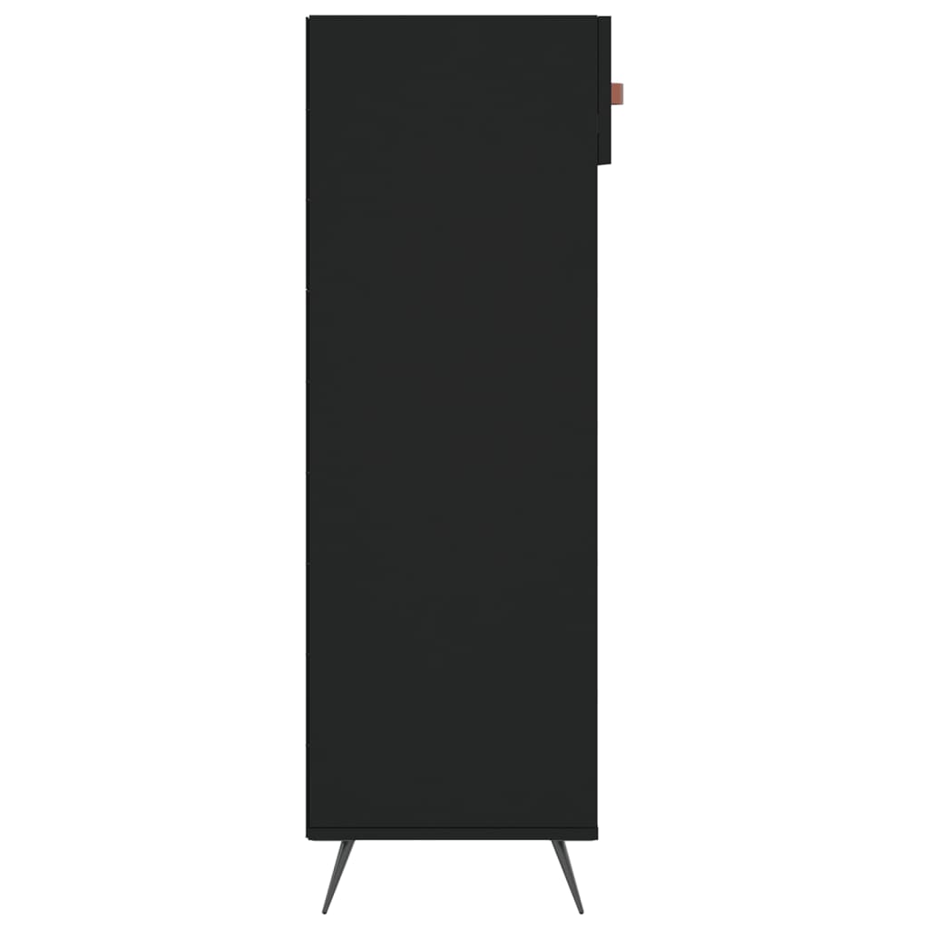 fekete szerelt fa cipőszekrény 60 x 35 x 105 cm