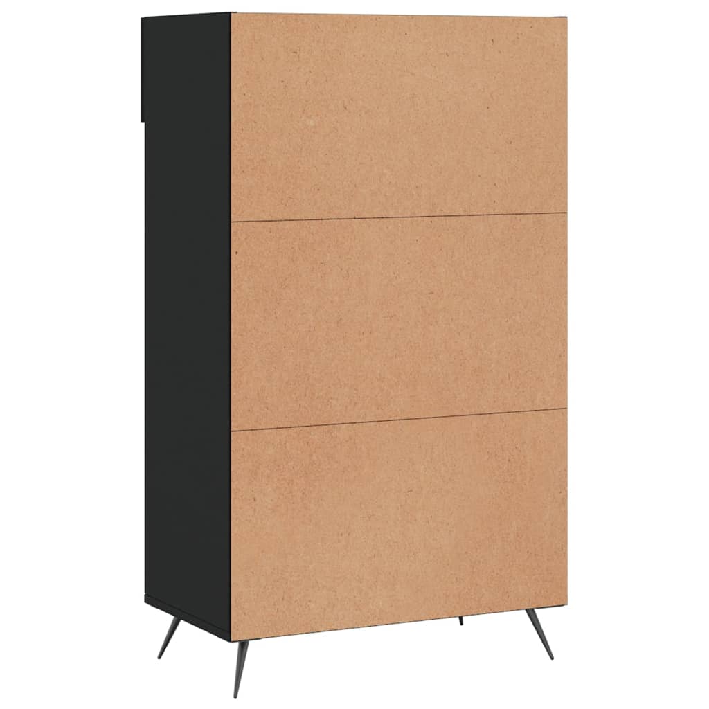fekete szerelt fa cipőszekrény 60 x 35 x 105 cm