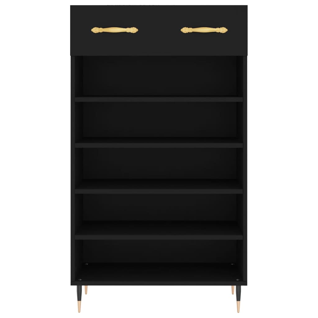fekete szerelt fa cipőszekrény 60 x 35 x 105 cm