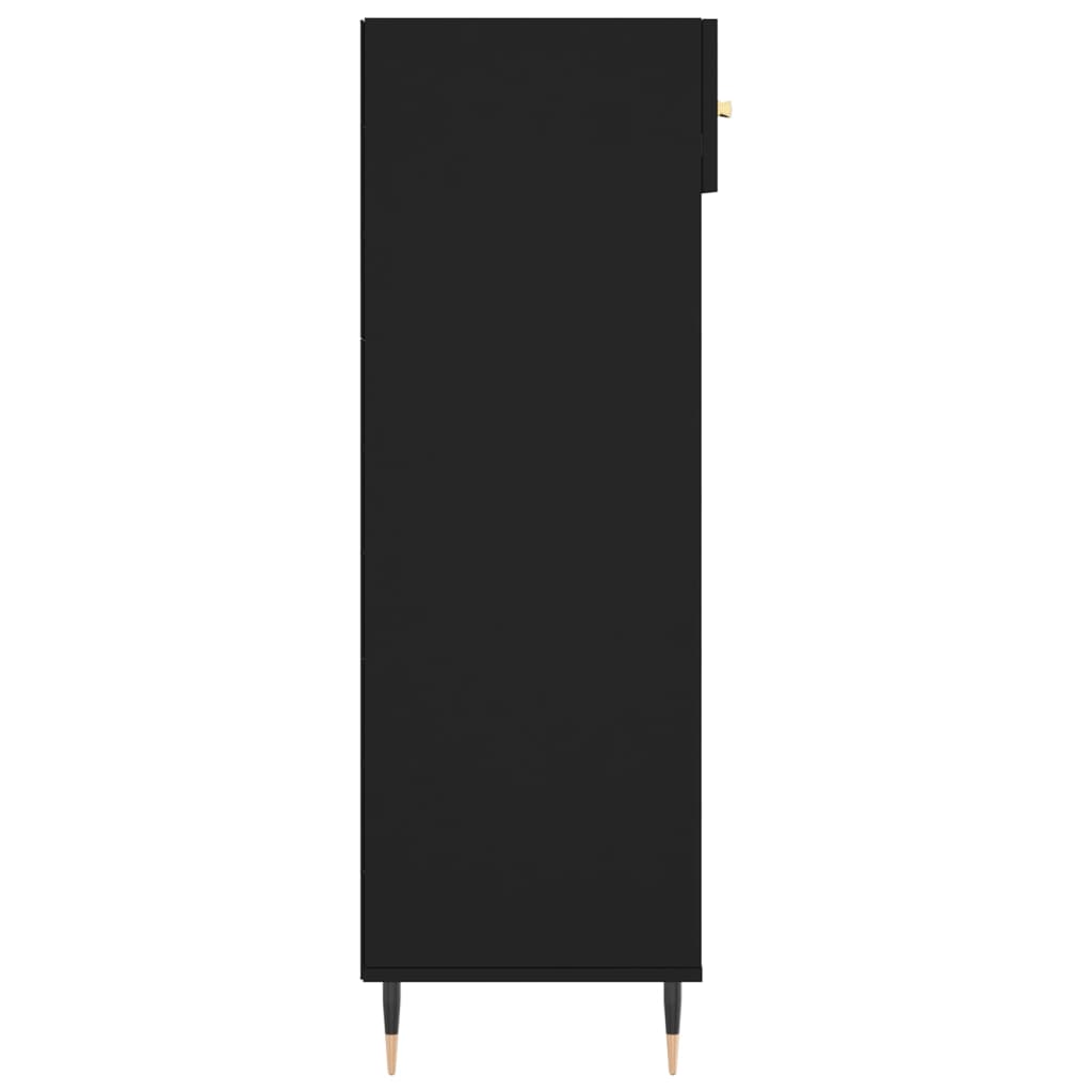 fekete szerelt fa cipőszekrény 60 x 35 x 105 cm