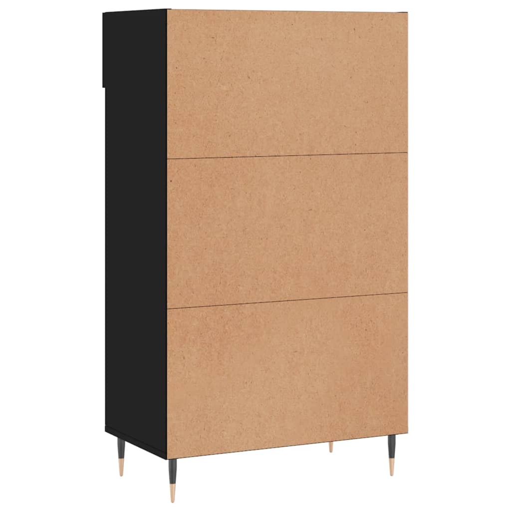 fekete szerelt fa cipőszekrény 60 x 35 x 105 cm