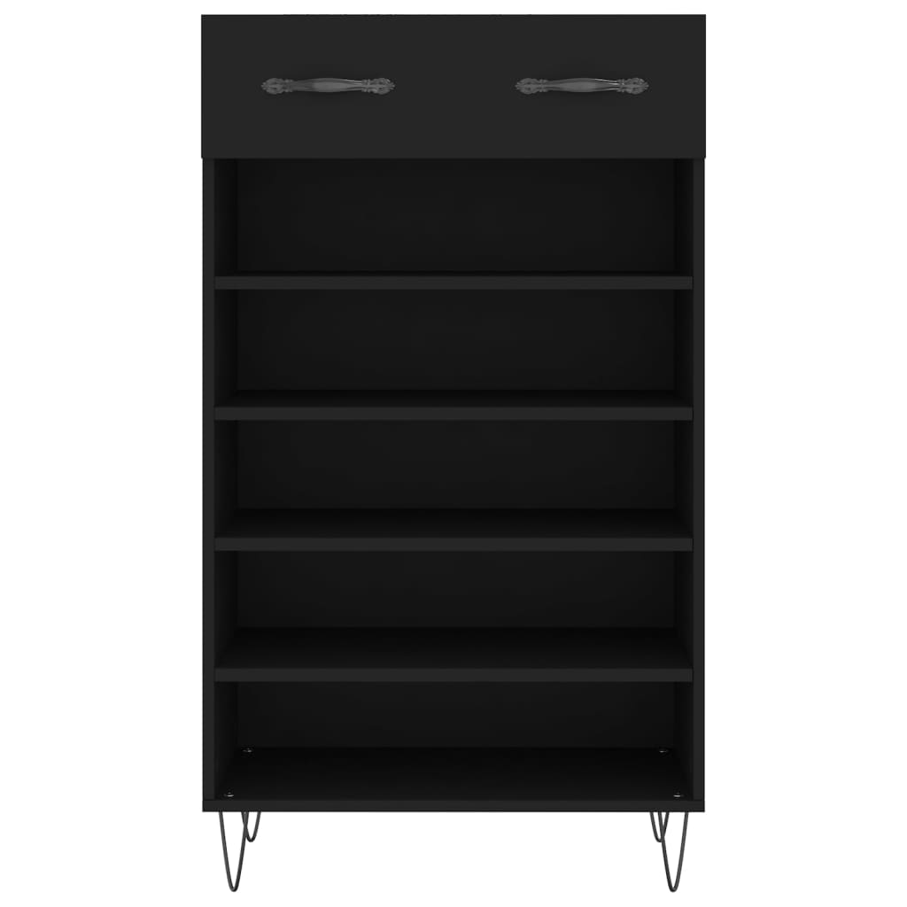 fekete szerelt fa cipőszekrény 60 x 35 x 105 cm