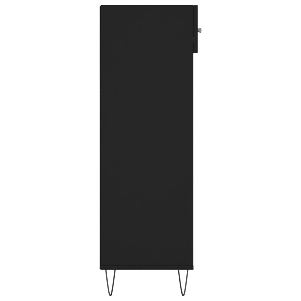 fekete szerelt fa cipőszekrény 60 x 35 x 105 cm