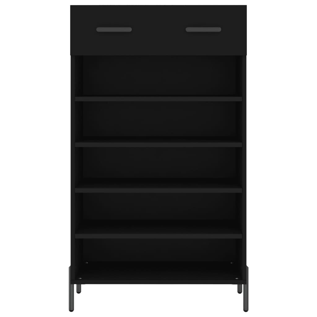 fekete szerelt fa cipőszekrény 60 x 35 x 105 cm