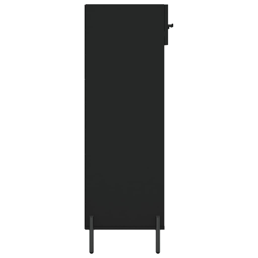 fekete szerelt fa cipőszekrény 60 x 35 x 105 cm