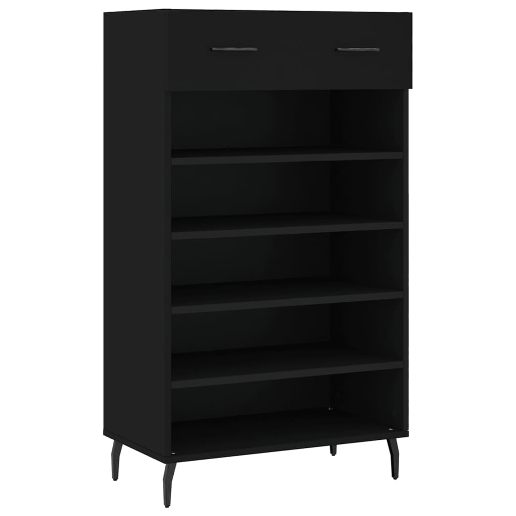 fekete szerelt fa cipőszekrény 60 x 35 x 105 cm