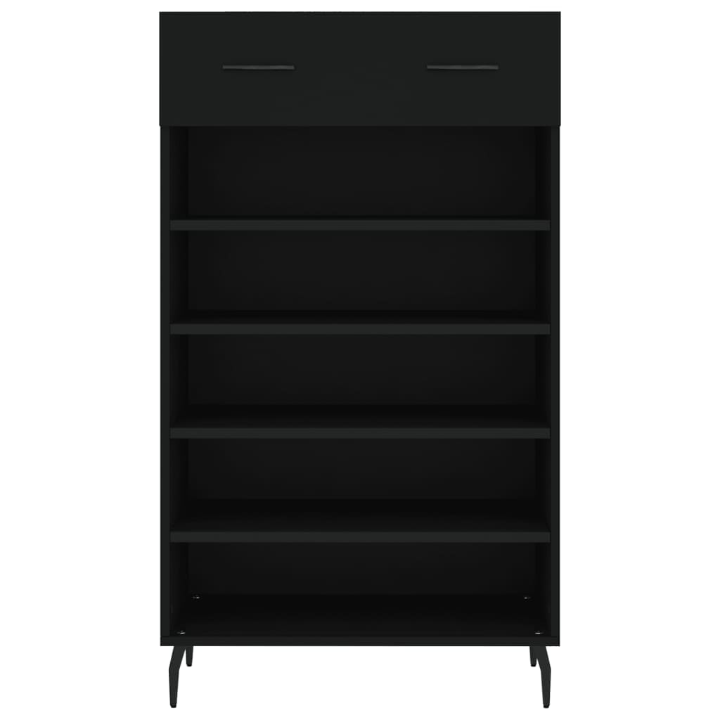 fekete szerelt fa cipőszekrény 60 x 35 x 105 cm