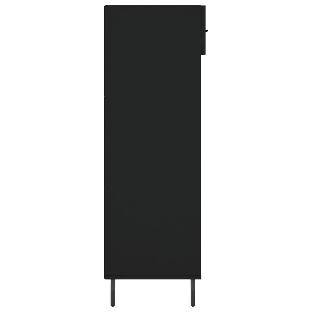 fekete szerelt fa cipőszekrény 60 x 35 x 105 cm