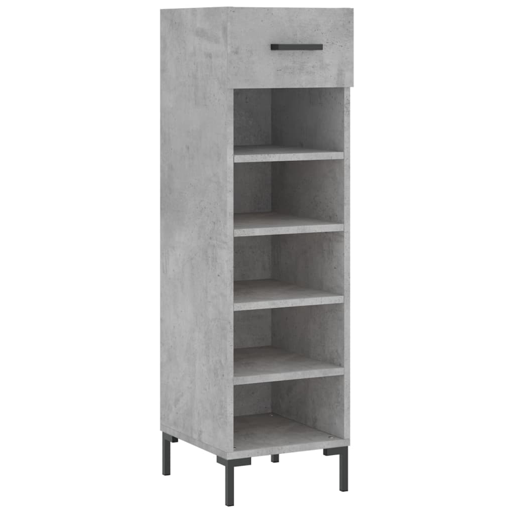 betonszürke szerelt fa cipősszekrény 30 x 35 x 105 cm