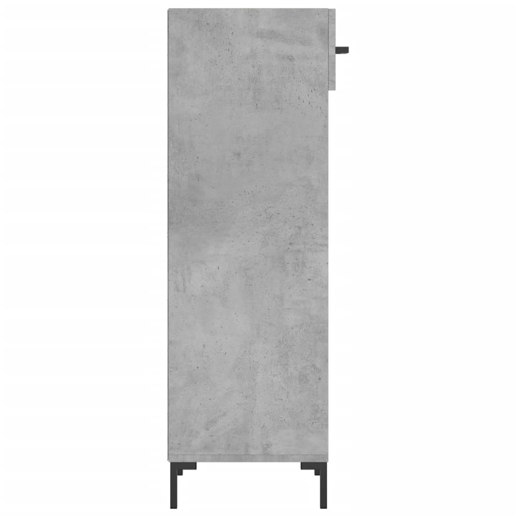 betonszürke szerelt fa cipősszekrény 30 x 35 x 105 cm