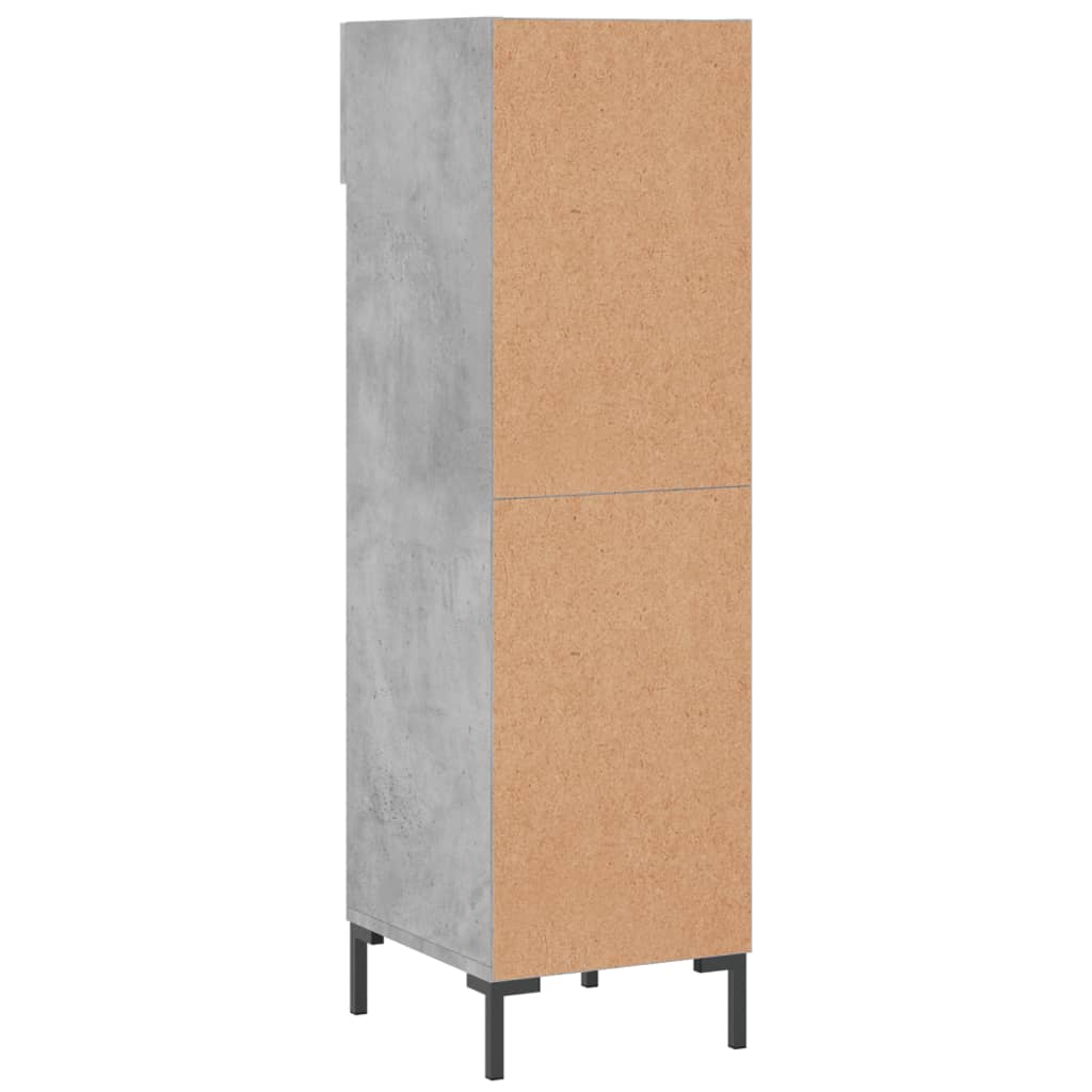 betonszürke szerelt fa cipősszekrény 30 x 35 x 105 cm