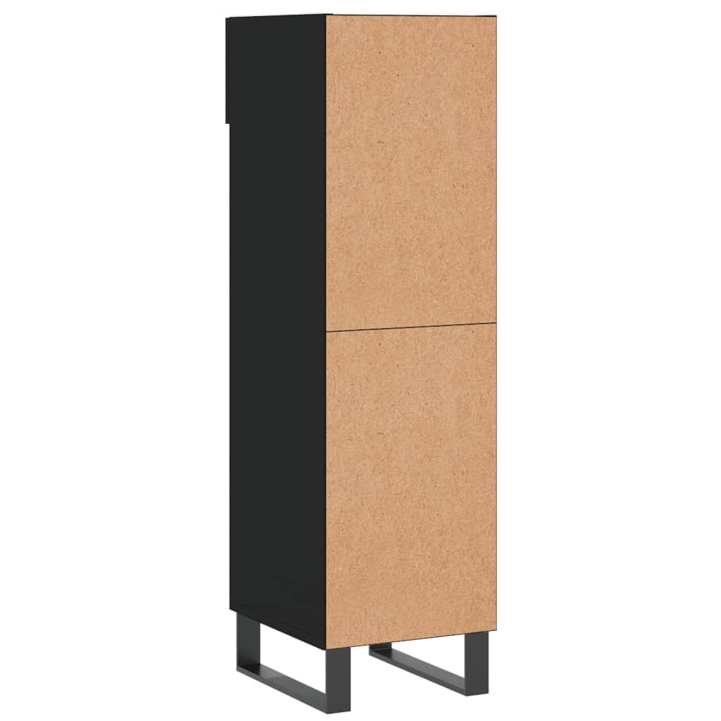 fekete szerelt fa cipőszekrény 30 x 35 x 105 cm